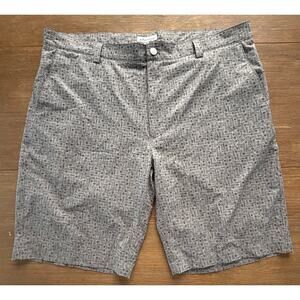 Peter Millar Golf Shorts Gray Novelty Print Men’s Size 38 Performance Stretch